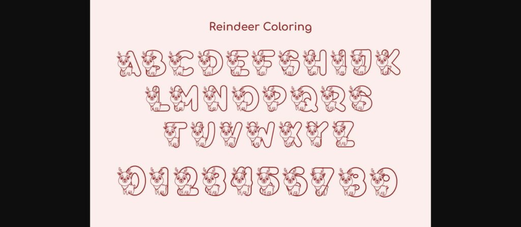 Reindeer Coloring Font Poster 5