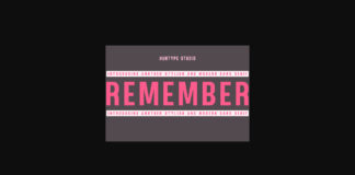 Remember Font Poster 1