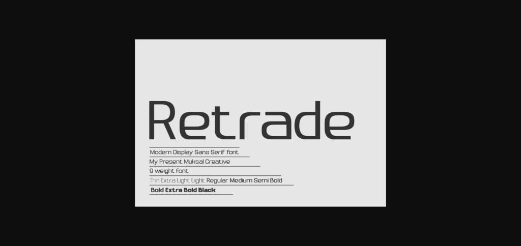 Retrade Font Poster 3