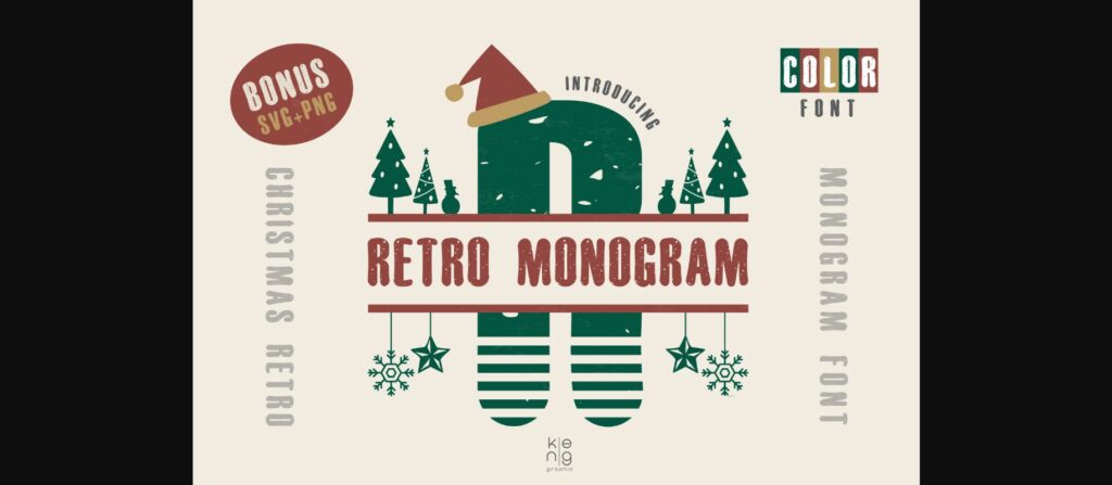 Retro Monogram Font Poster 1