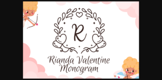 Rianda Valentine Monogram Font Poster 1