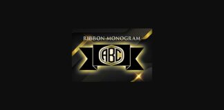 Ribbon Monogram Font Poster 1