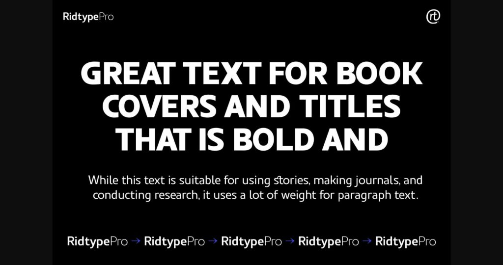 Ridtype Pro Font Poster 7