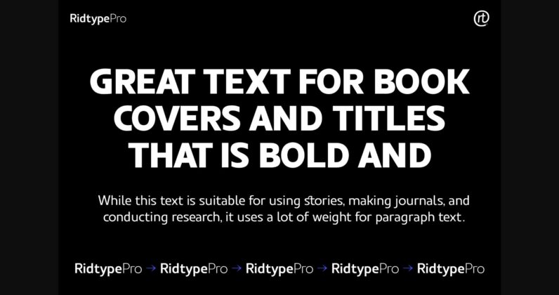 Ridtype Pro Font Poster 7