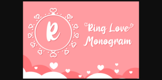 Ring Love Monogram Font Poster 1