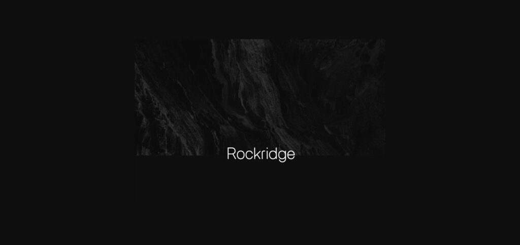 Rockridge Font Poster 3