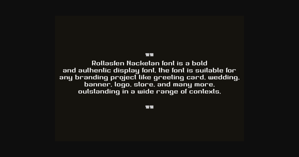 Rollasfen Nacketan Font Poster 11