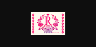 Rose Butterfly Monogram Font Poster 1