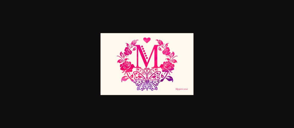 Rose Butterfly Monogram Font Poster 2