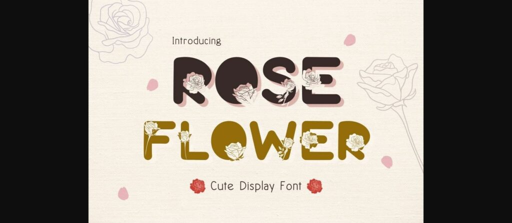 Rose Flower Font Poster 1