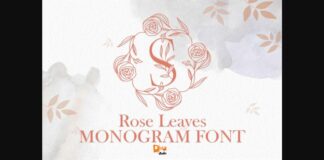 Rose Leaves Monogram Font Poster 1