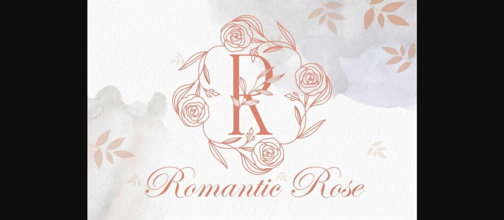 Rose Leaves Monogram Font Poster 4