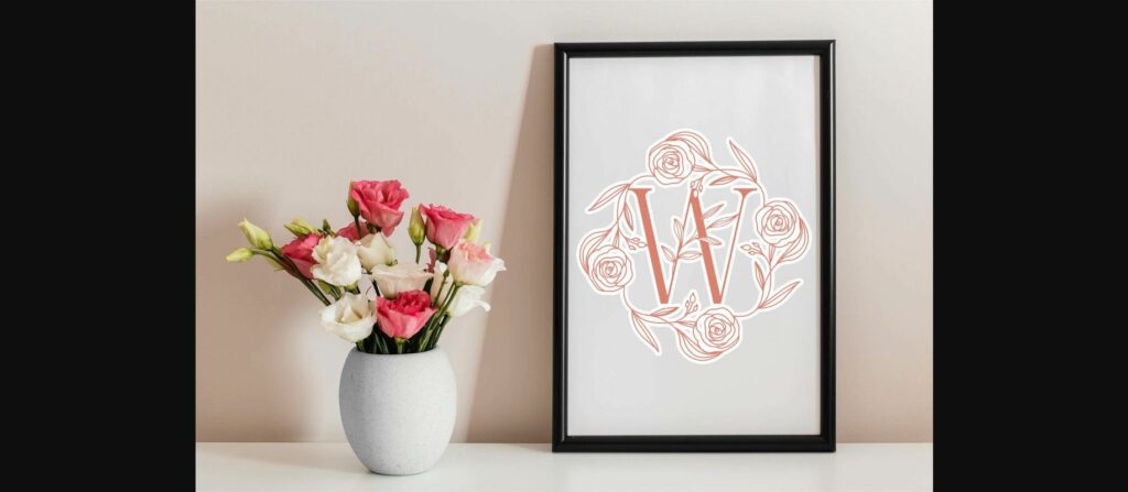 Rose Leaves Monogram Font Poster 5