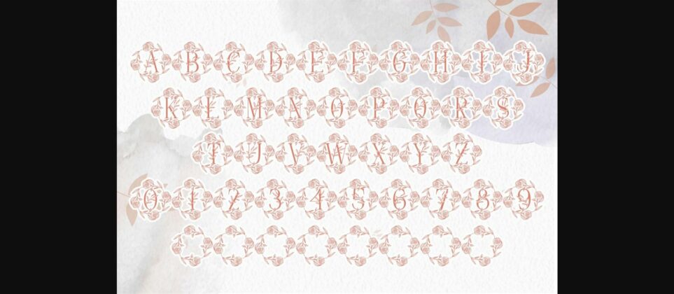 Rose Leaves Monogram Font Poster 6