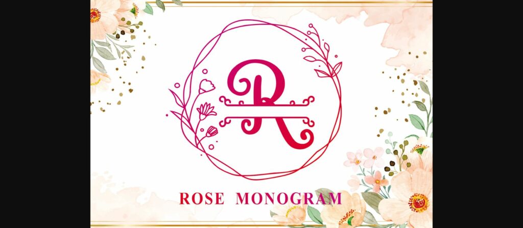 Rose Monogram Font Poster 3