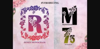 Roses Monogram Font Poster 1