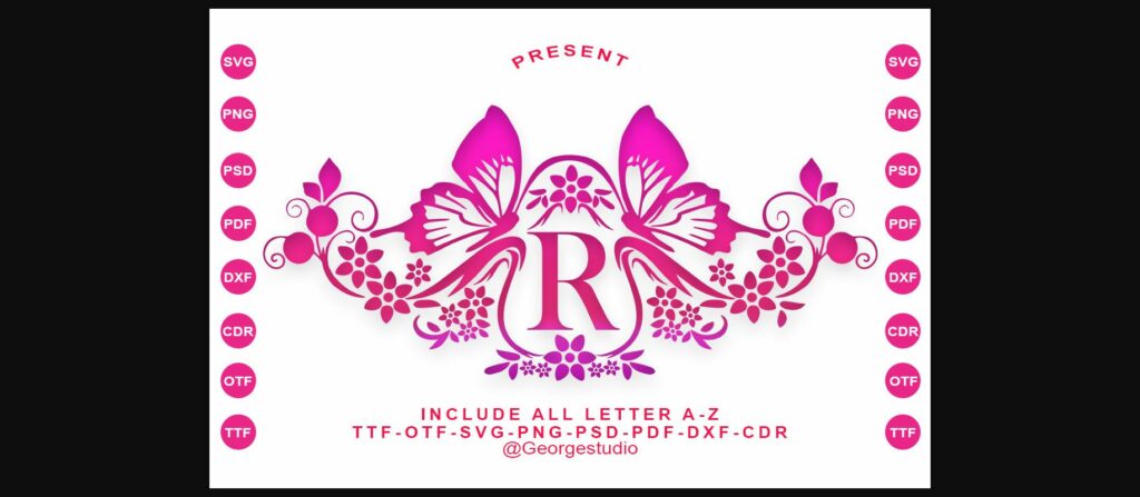 Rossella Butterfly Monogram Font Poster 1