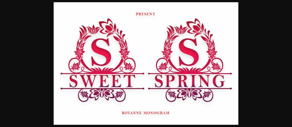 Royanne Monogram Font Poster 4