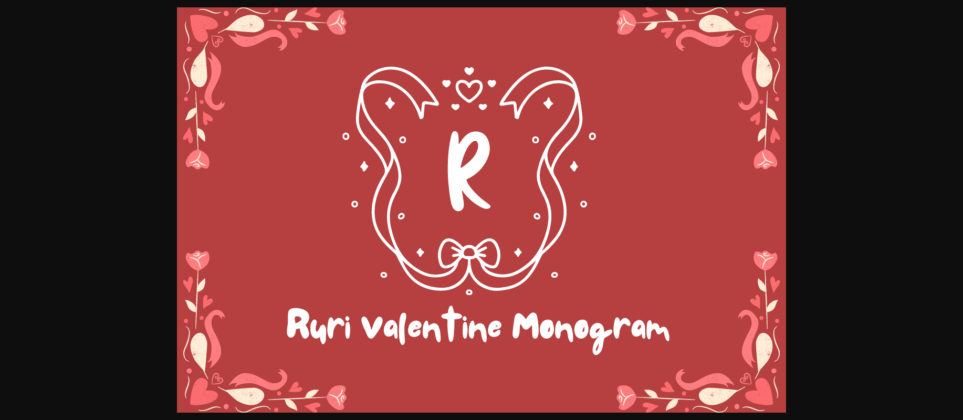 Ruri Valentine Monogram Font Poster 3