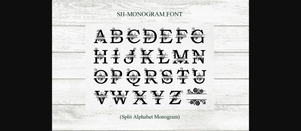 SM Monogram Font Poster 6