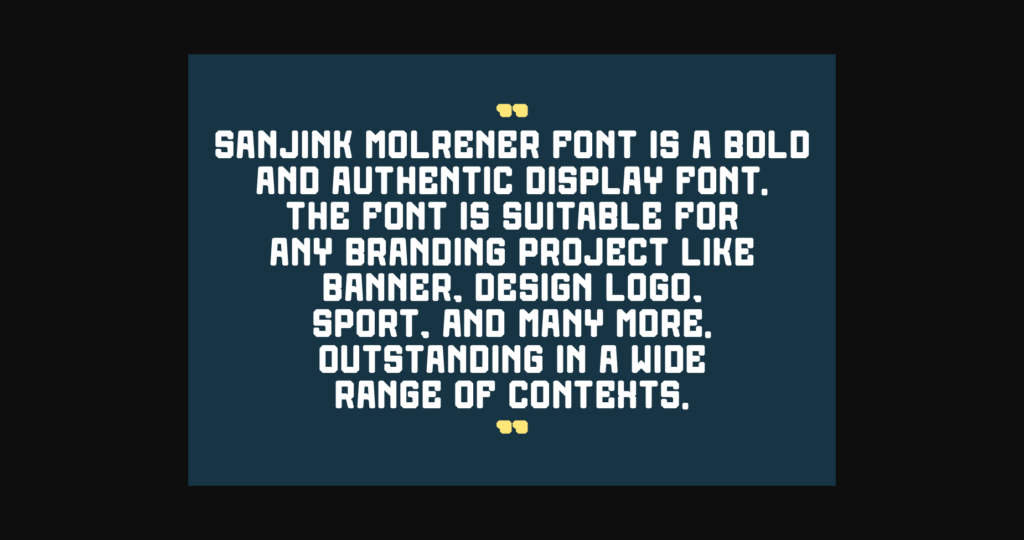 Sanjink Molrener Font Poster 5