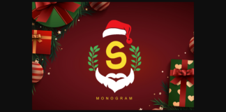 Santa Monogram Font Poster 1