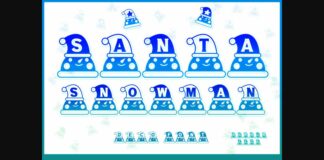 Santa Snowman Font Poster 1