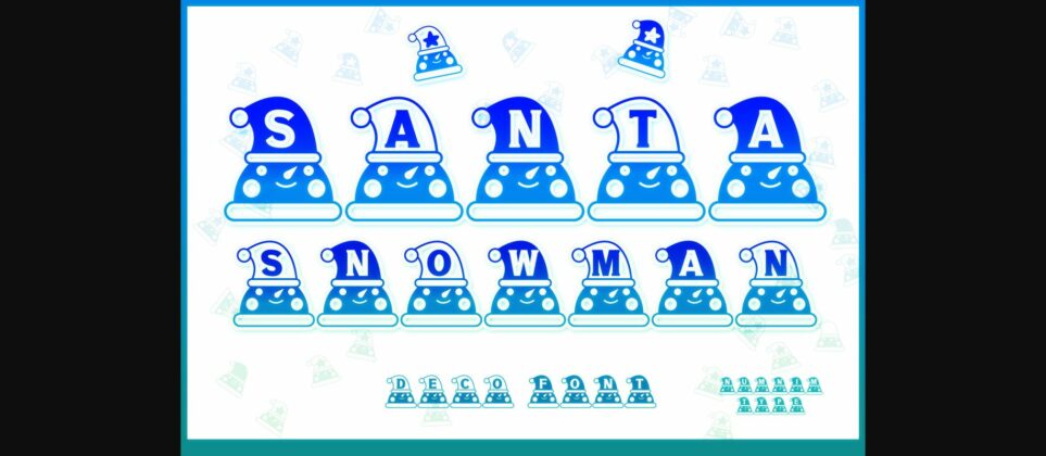 Santa Snowman Font Poster 1