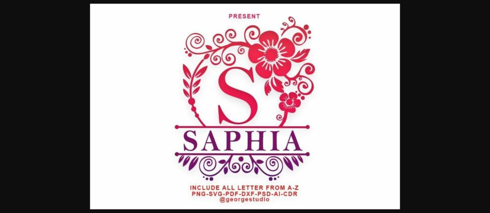 Saphia Monogram Font Poster 3