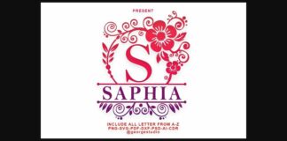 Saphia Monogram Font Poster 1