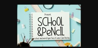 School and Pencil Font Poster 1