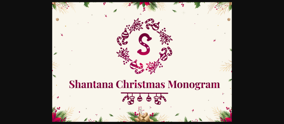 Shantana Christmas Monogram Font Poster 3