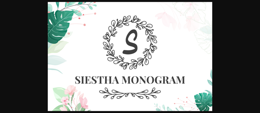 Siestha Monogram Font Poster 3