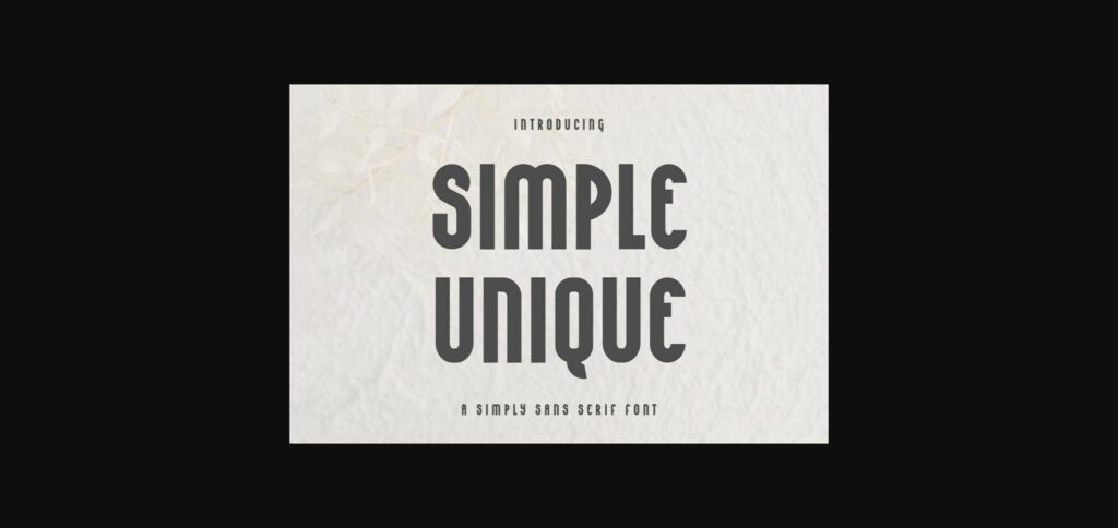 Simple Unique Font Poster 3