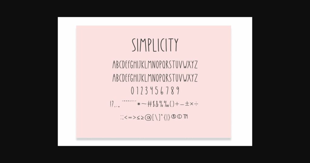 Simplicity Font Poster 7