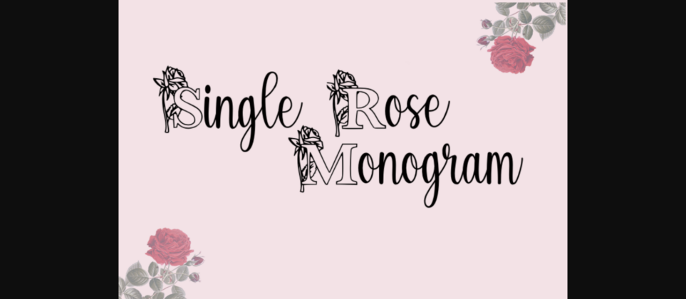 Single Rose Monogram Font Poster 4