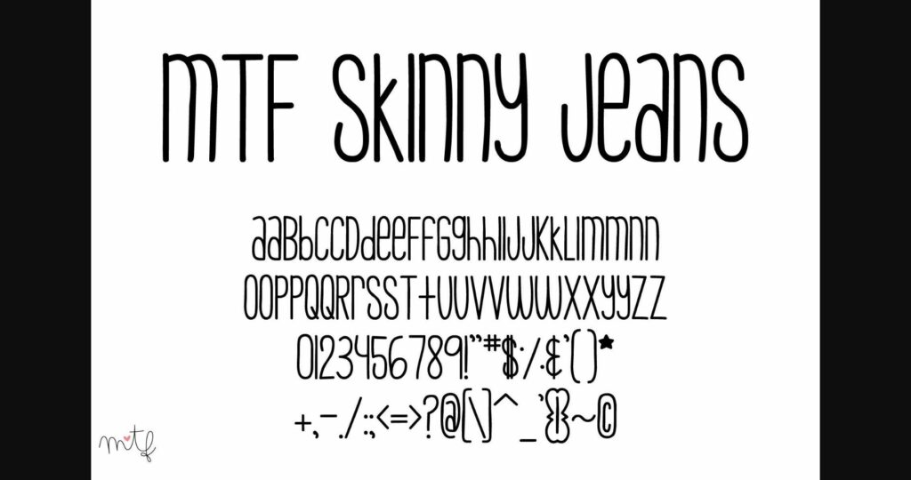 Skinny Jeans Font Poster 1