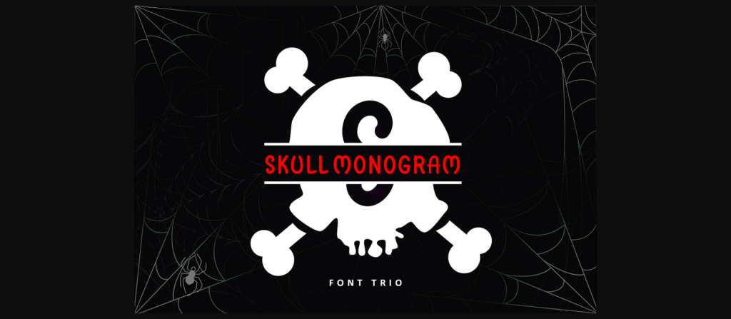 Skull Monogram Font Poster 1