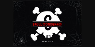 Skull Monogram Font Poster 1