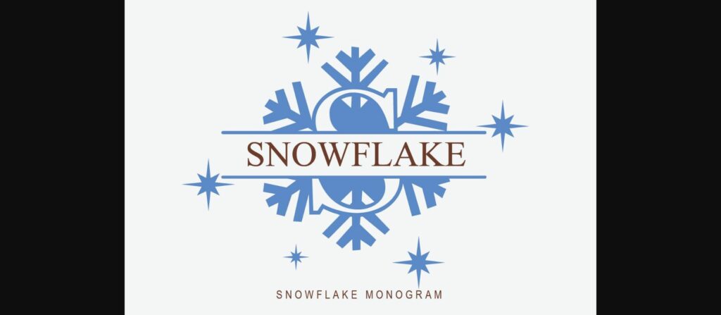 Snowflake Monogram Font Poster 3