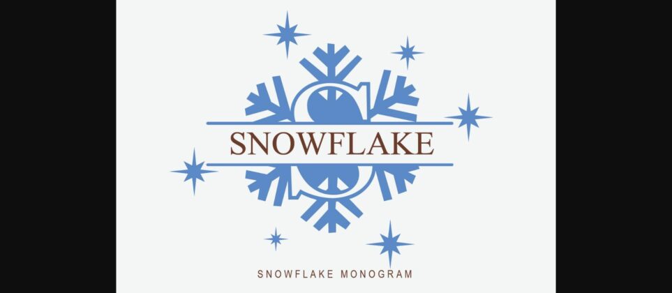 Snowflake Monogram Font Poster 1