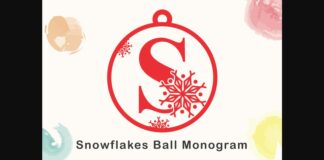 Snowflakes Ball Monogram Font Poster 1