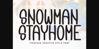 Snowman Stayhome Font Poster 1