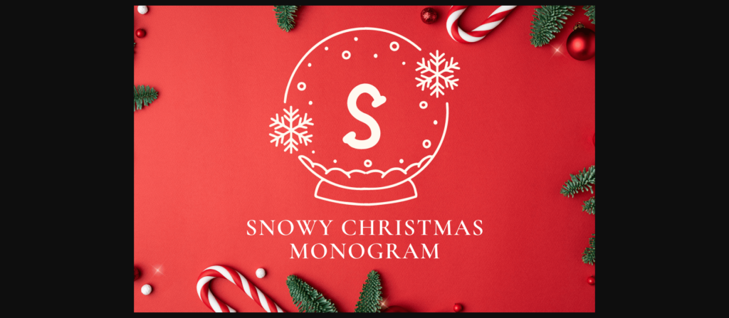 Snowy Christmas Monogram Font Poster 1