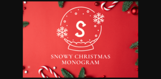 Snowy Christmas Monogram Font Poster 1