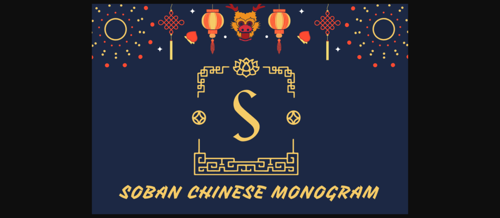 Soban Chinese Monogram Font Poster 3