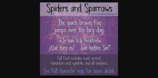 Spiders and Sparrows Font Poster 1