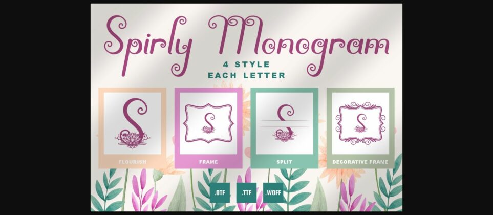 Spirly Monogram Font Poster 3