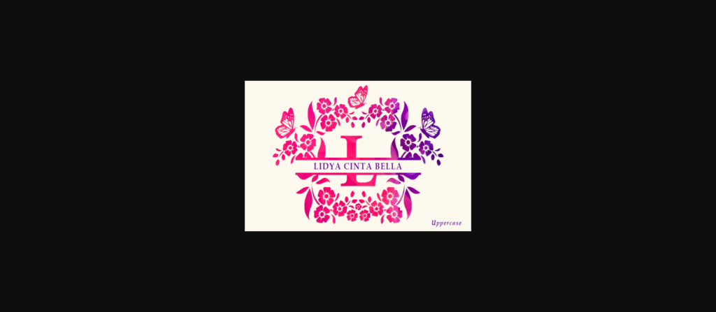 Split Flowers Butterfly Monogram Font Poster 2