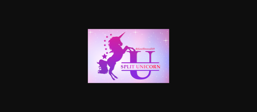 Split Unicorn Monogram Font Poster 3